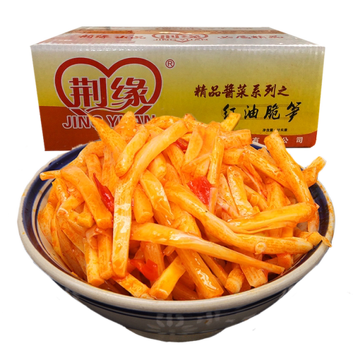 荆缘酱菜红油竹笋整箱9斤脆笋丝冷吃香辣竹笋尖麻辣美食即食笋 - 图3