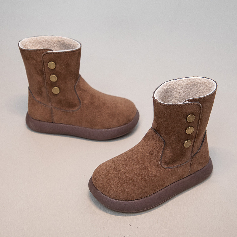儿童棉靴2025冬季新款女童加绒复古中筒雪地靴保暖靴子加厚二棉鞋,淘宝优惠券,粉丝福利购,淘宝优惠卷