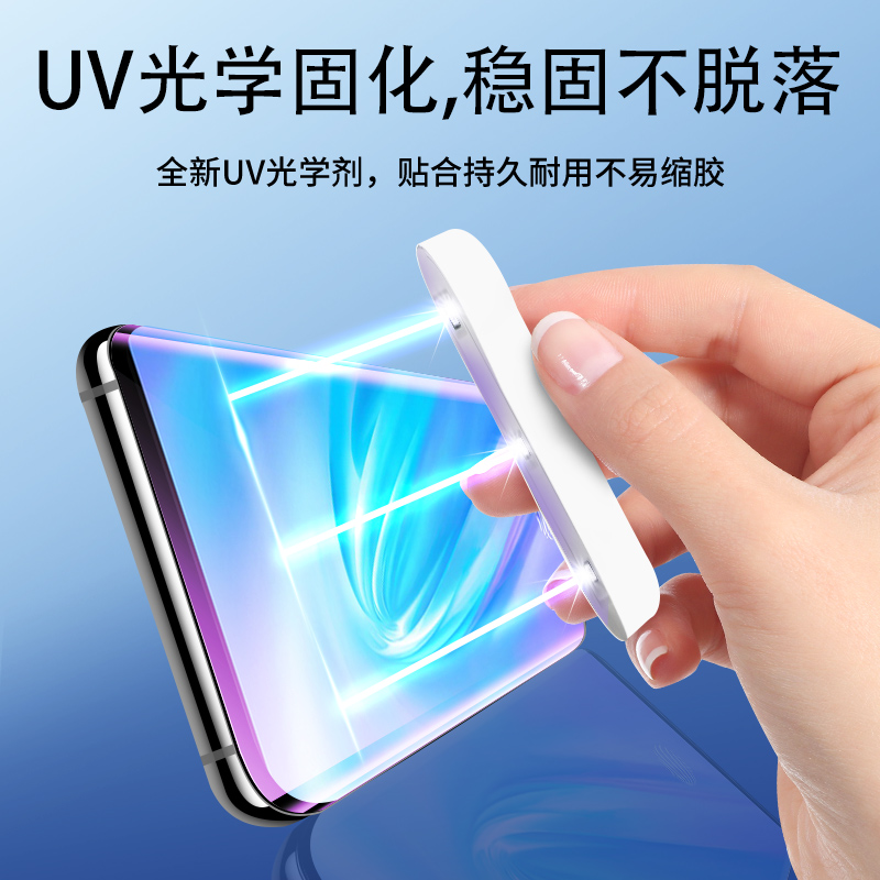 适用vivonex3钢化膜5G全覆盖玻璃vivnex3s手机膜全胶曲屏V1924A防偷窥uv水凝膜全包防摔保护vovo高清贴膜防爆-图0