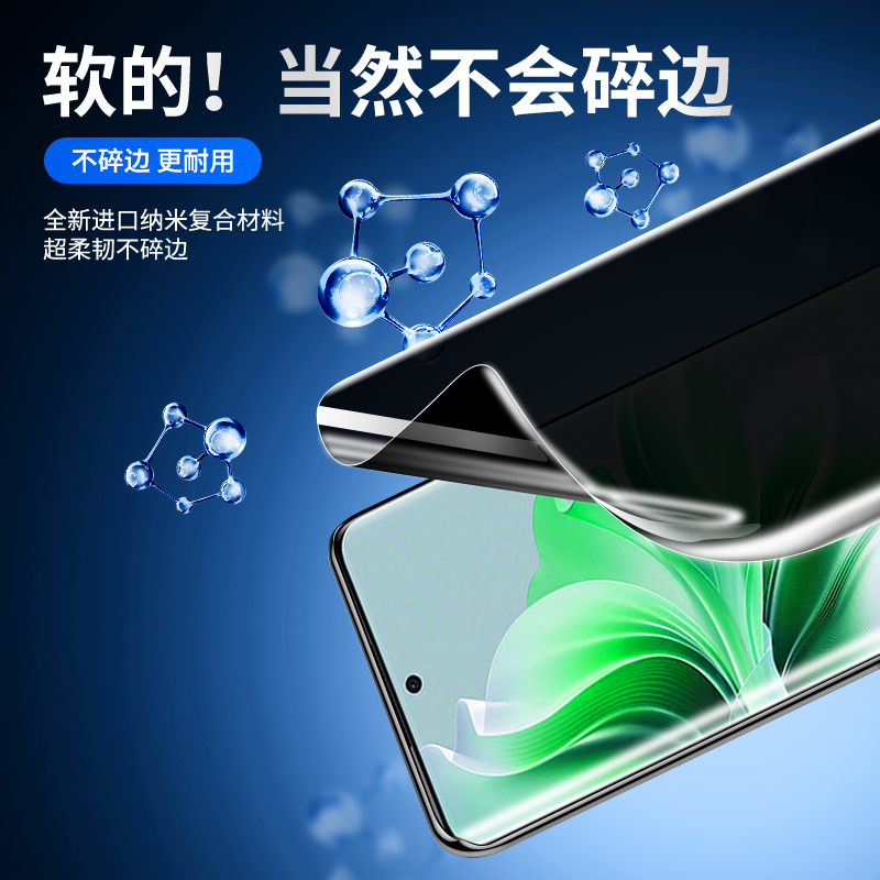 适用opporeno11手机膜全屏覆盖reno11pro防窥膜高清抗蓝光reno11钢化水凝膜全包边抗摔保护oppo防偷窥软膜por - 图2