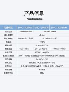 远方SPIC-300AW/BW/SIS-20/PLA-30/SFIM-400彩色色温照度计光谱仪