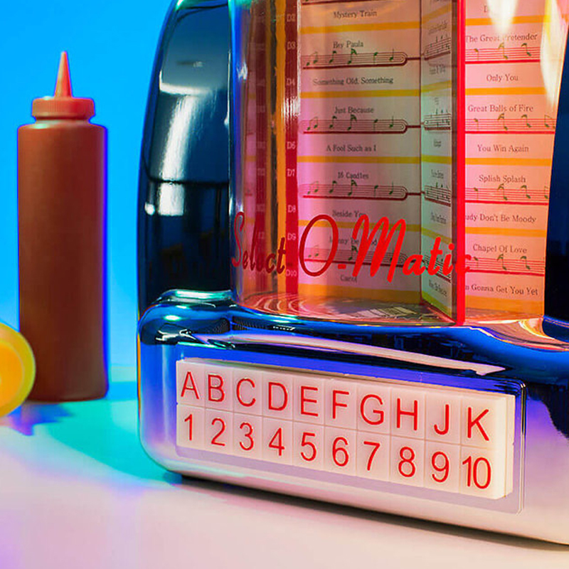 美国JukeboxWallbox复古银色蓝牙餐桌点唱机美式餐厅音响-图1