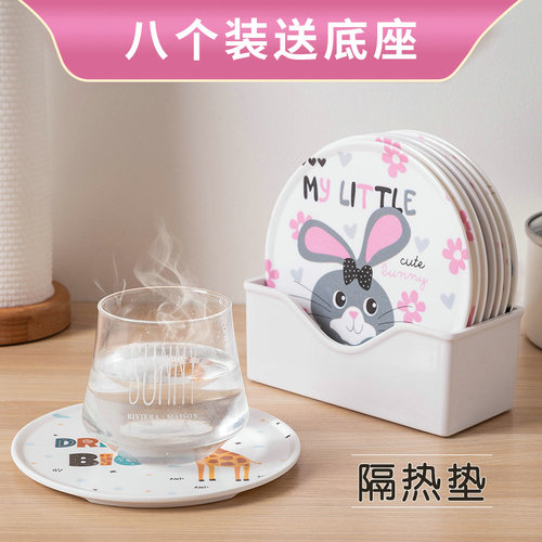 仿瓷隔热垫餐桌杯垫垫防烫耐高温家用北欧厨房餐垫耐摔碗垫盘垫 - 图2