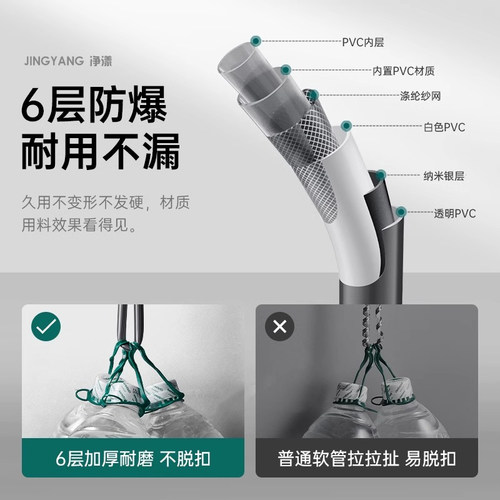 防爆防缠绕淋浴pvc花洒软管通用卫生间热水器出水管喷头配件套装 - 图2
