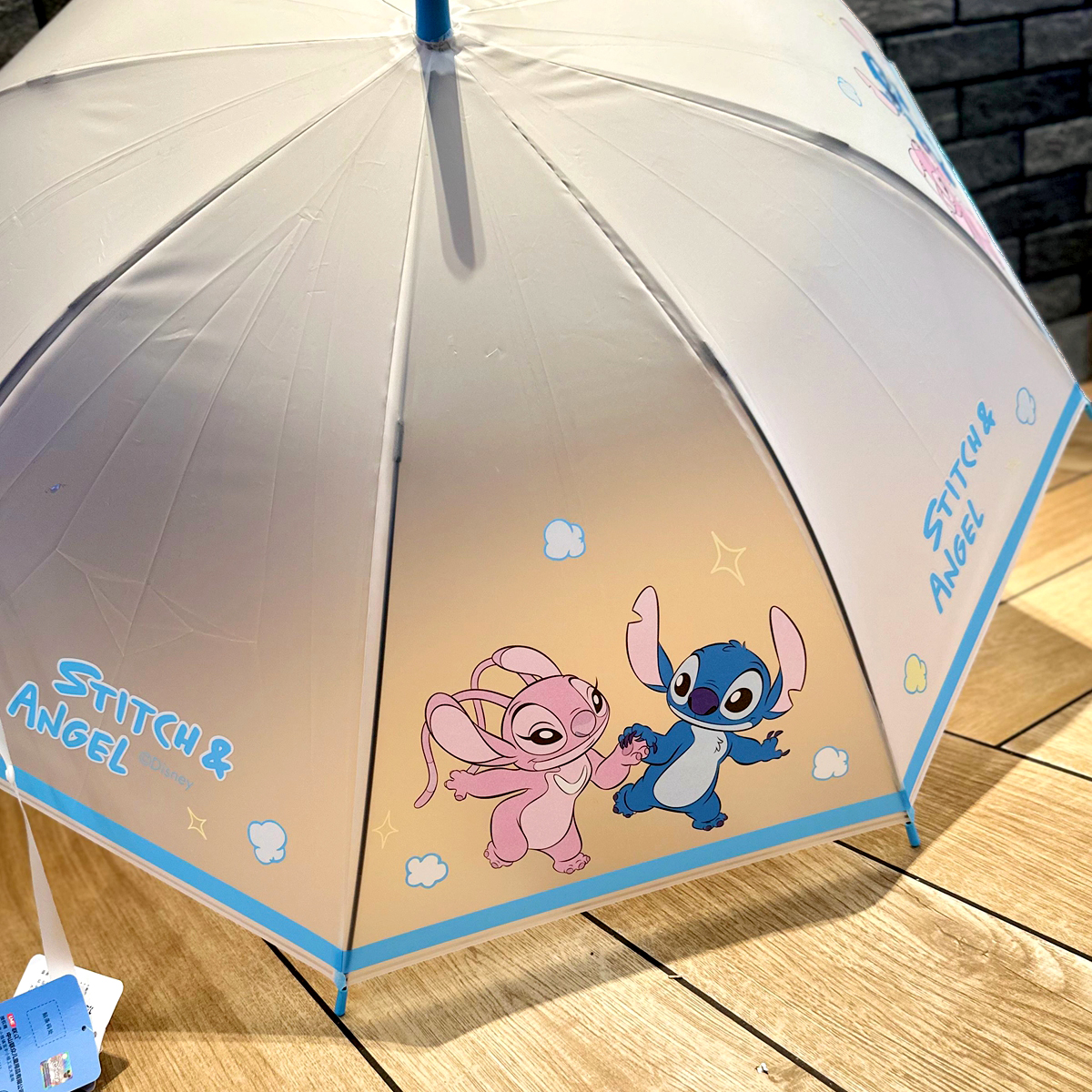 迪士尼儿童雨伞男孩磨砂透明伞小学生上学幼儿园女童史迪仔直柄伞