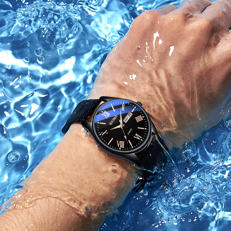 初中学生潮流超薄电子高中黑机械表 tirense国产腕表