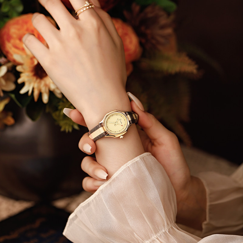 女款名牌正品轻奢小众设计ins手表 依文琳手表国产腕表