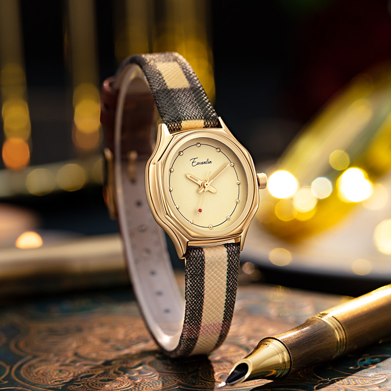 女款名牌正品轻奢小众设计ins手表 依文琳手表国产腕表