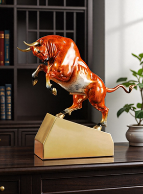 牛转乾坤牛势如虹铜牛摆件开业礼