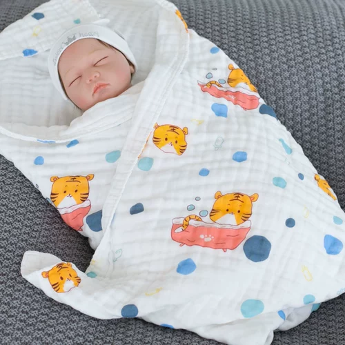 Детское хлопковое марлевое банное полотенце, зимнее одеяло для новорожденных, хорошо впитывает воду