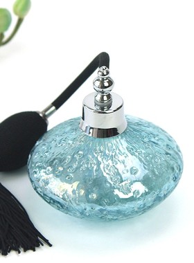 琥珀色透明手工复古桌面气囊喷雾玻璃香水瓶车载摆件爽肤水分装瓶