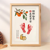 Years hand footprints baby Remembrance of the canvas disposal Birthday Ritual photo frame Infootprints Foot Print Props One Year Old