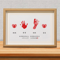 Year of year Hand foot print Foot Love Deep Brother Girl Print Mud Full Moon Supplies 100 Days Souvenirs Painting Baby Footprints Ritual Sensation