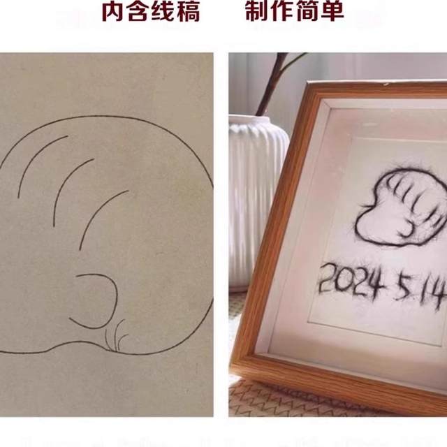 Baby fetal hair souvenir making fetal hair painting