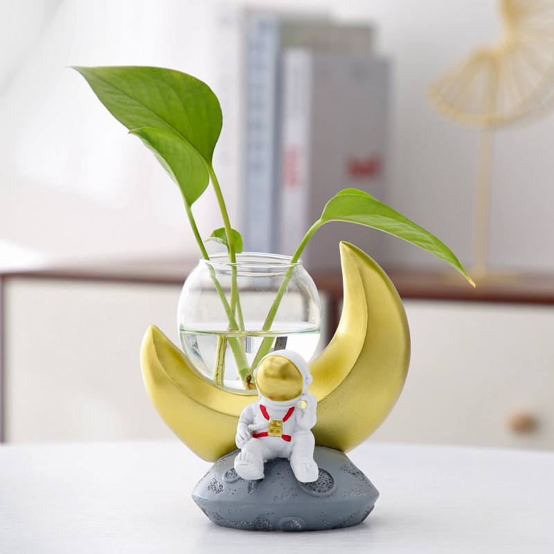 绿萝水培花盆器皿花瓶透明玻璃插花花器客厅办公桌装饰品家居摆件
