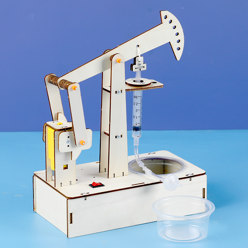 小学生科学实验教具 DIY手工制作材料包器材礼物马达玩油田抽油机-图3