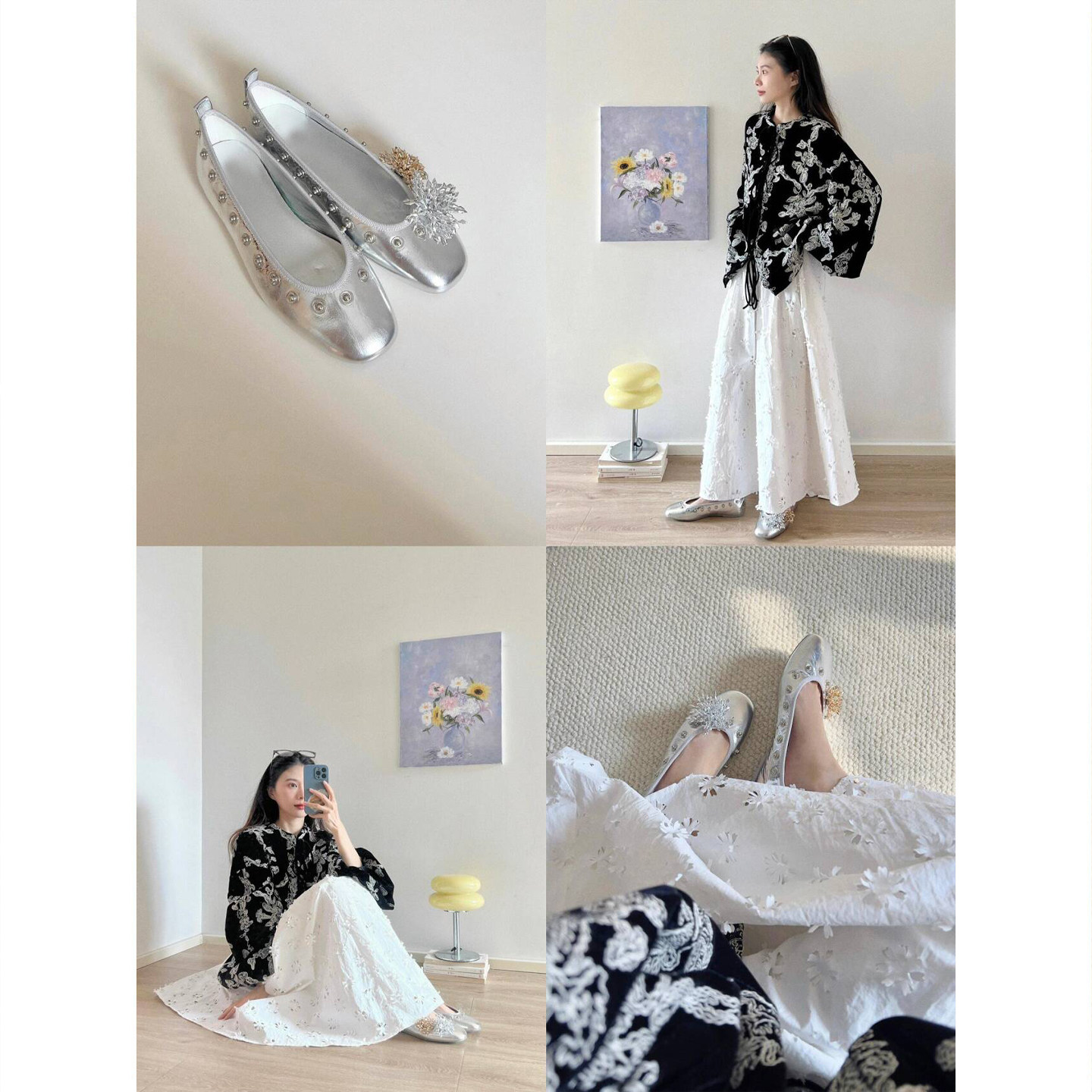 牛皮版复古新中式玛丽珍鞋钉花装饰浅口小皮鞋2026年简约平底单鞋,淘宝优惠券,粉丝福利购,淘宝优惠卷