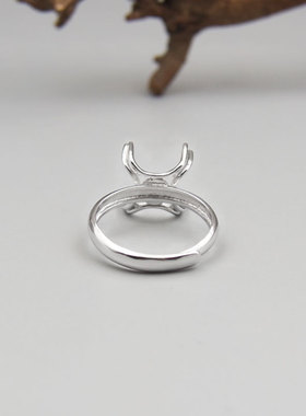 925纯银万能戒托蜜蜡琥珀女款