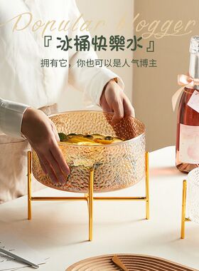 琥珀色玻璃水果碗零食糖果盆干果