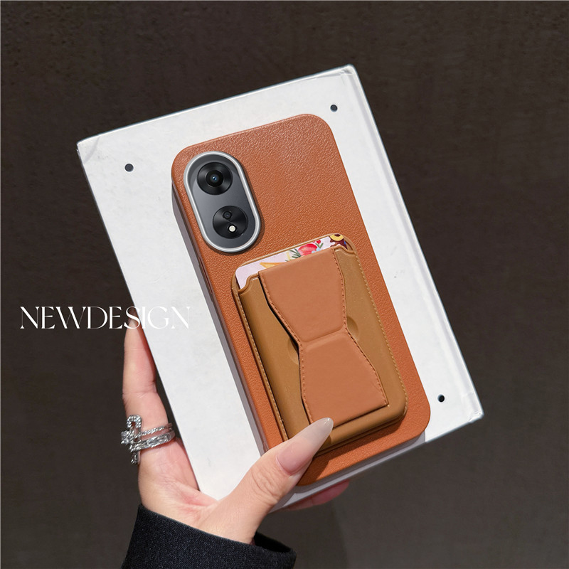 适用OPPO A58手机壳4G带支架卡包oppoa78保护套opoa55超薄opa54硅胶软壳0pp0a38防摔case海外版opooa18外壳op - 图3