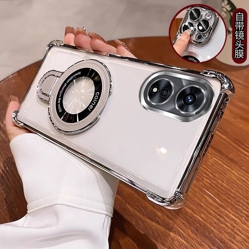 Suitable for OPPO A78 mobile phone case with lens film oppoa78 protective cover 5G overseas version 4G airbag anti-fall CPH2483 silicone soft shell opoa all-inclusive 2565 transparent case shell opa