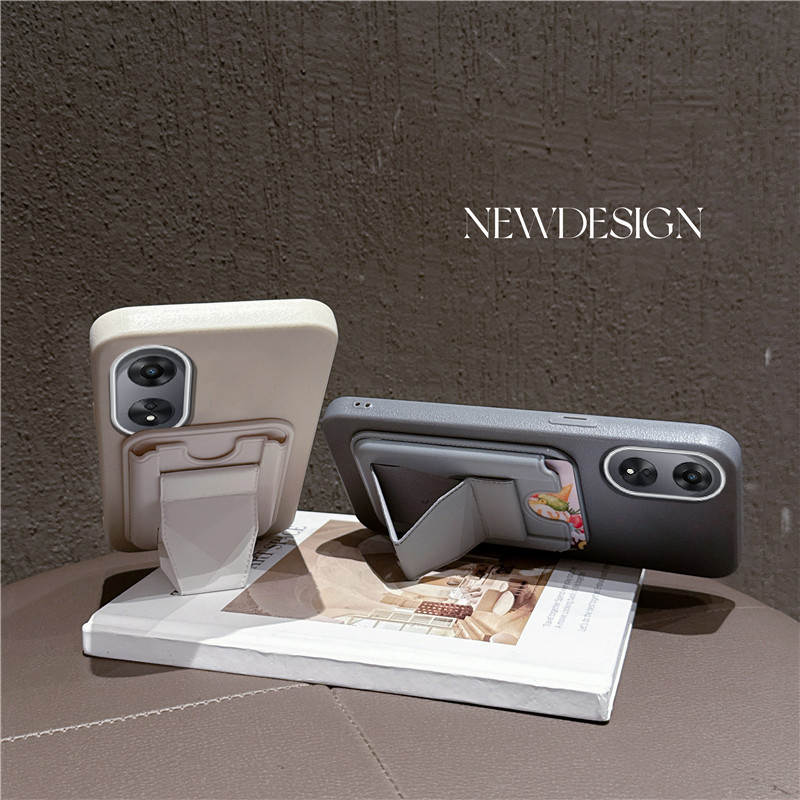 适用OPPO A58手机壳4G带支架卡包oppoa78保护套opoa55超薄opa54硅胶软壳0pp0a38防摔case海外版opooa18外壳op - 图1