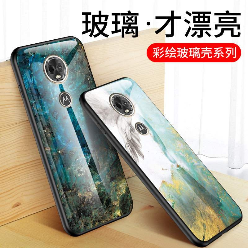 适用摩托罗拉/Motorola E5Plus手机壳保护motoe6play玻璃套防摔xt1924-9网红大理石e5plus男女款G6Play软硬外 - 图1