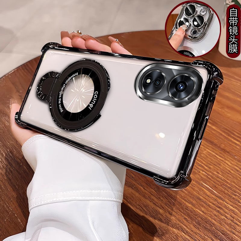 Suitable for OPPO A78 mobile phone case with lens film oppoa78 protective cover 5G overseas version 4G airbag anti-fall CPH2483 silicone soft shell opoa all-inclusive 2565 transparent case shell opa