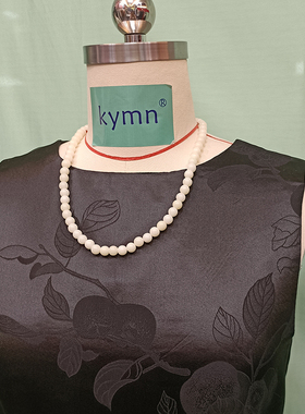 kymn手工白玉菩提纯银接头项链