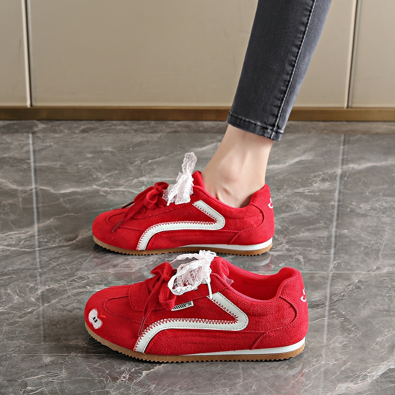 软底德训运动鞋女2025新款秋季超火百搭小白鞋不累脚阿甘跑步鞋子 - 图1