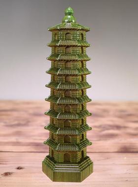 绿檀木九层文昌塔摆件十三层木质高端绿檀木13层9层7层文昌塔礼品