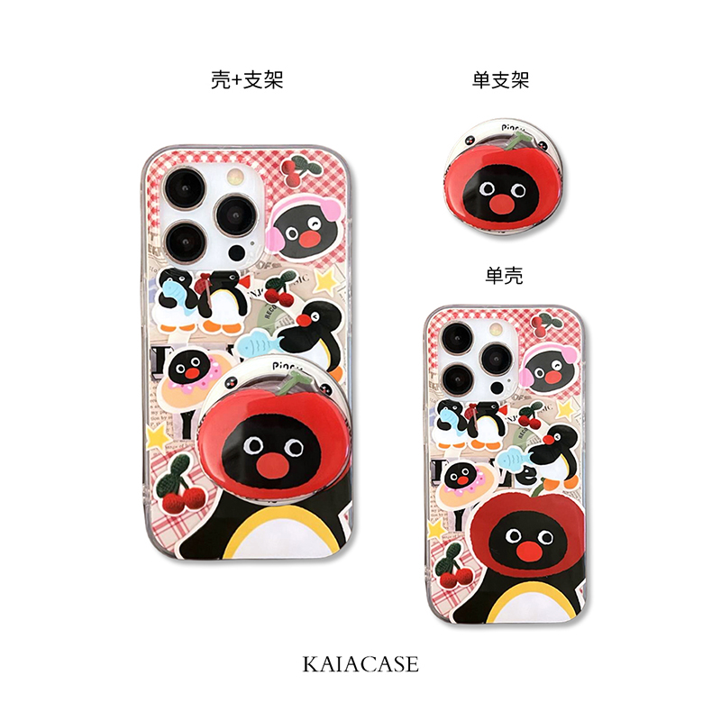 kaia可爱卡通企鹅磁吸壳适用iphone15promax手机壳苹果15新款软13磁吸14女12全包创意14promax苹果11保护套-图2