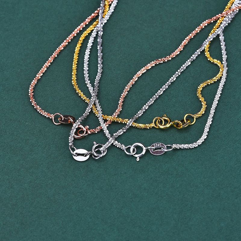 s925纯银菜花链项链锁骨链长链裸链手工编织首饰diy配件材料 - 图0