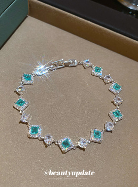 2025新款锆石菱形卡扣手链轻奢小众高级感手环冷淡风优雅精致手饰