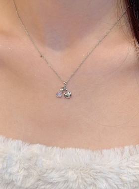 樱桃小猫韩版气质百搭小清新可爱甜美时尚小众设计感高级轻奢项链