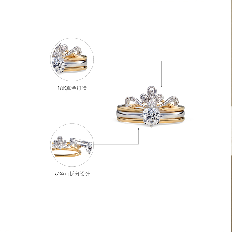 梵尼洛芙赫拉18k金钻戒正品真钻求婚结婚定制钻戒一克拉钻石戒指-图0