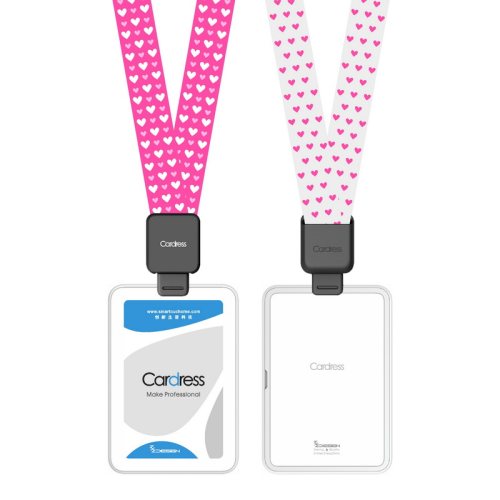 cardress/卡德仕G4B竖版镜面白胸牌卡套配CDH62黑色伸缩扣标签版挂绳航空公司职员胸牌胸卡吊牌保护套带吊绳 - 图3
