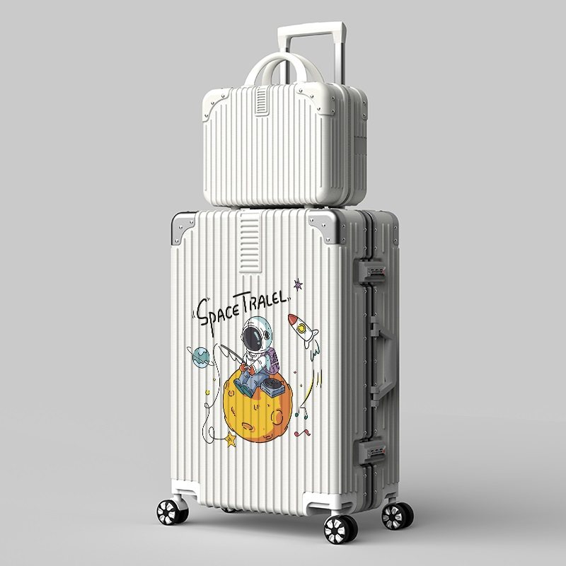 个性女卡通高清印花铝框子母拉杆箱 一菏旅行箱