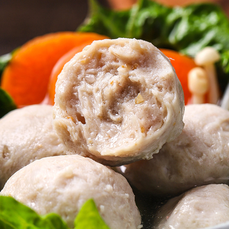 趣十八番正宗潮汕手打猪肉丸汕头瘦肉丸贡丸火锅食材烧烤丸子,淘宝优惠券,粉丝福利购,淘宝优惠卷