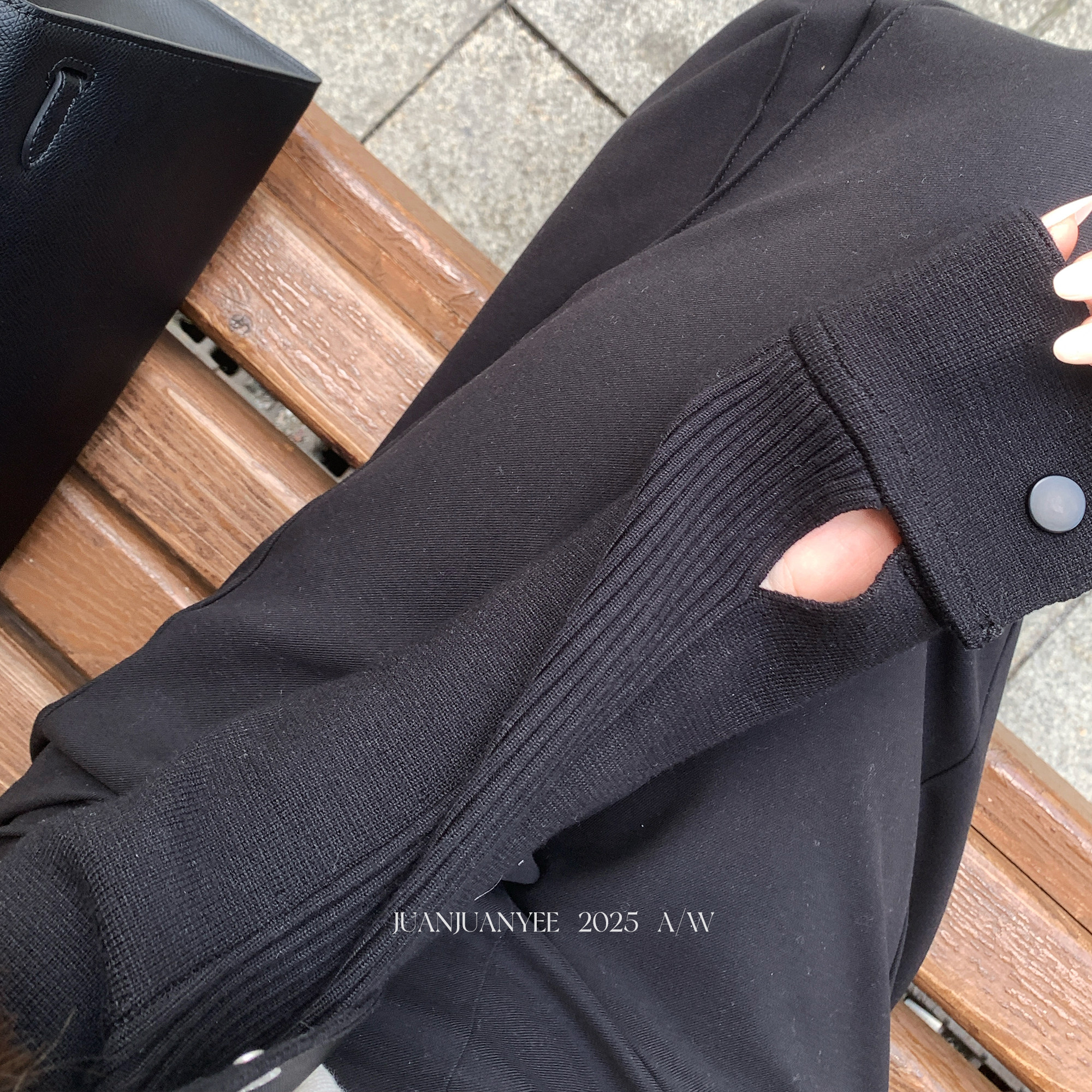 juanjuanyee【高智姐姐】重磅50支高密廓形修身针织短款气质外套