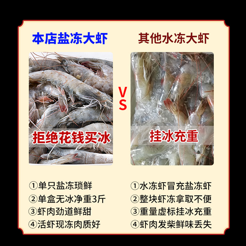 大虾鲜活冷冻超大3040海捕盐冻大虾新鲜速冻水产海鲜厄尔多瓜白虾 - 图2