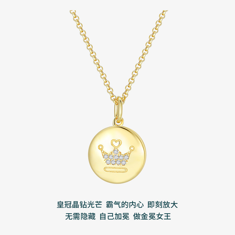 cambas刊芭思金冕圆币女轻奢锁骨链 cambas饰品项链