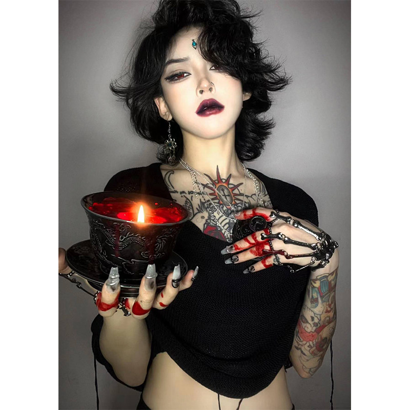 人间扳手|赛博朋克欧美辣妹伪藤条手工制作美甲鸳鸯条纹穿戴甲,淘宝优惠券,粉丝福利购,淘宝优惠卷