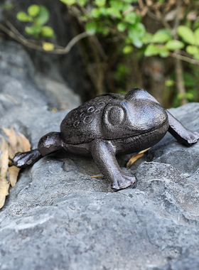 美式乡村铸铁青蛙钥匙盒烟灰缸摆件家居入户玄关道具钥匙杂物盒