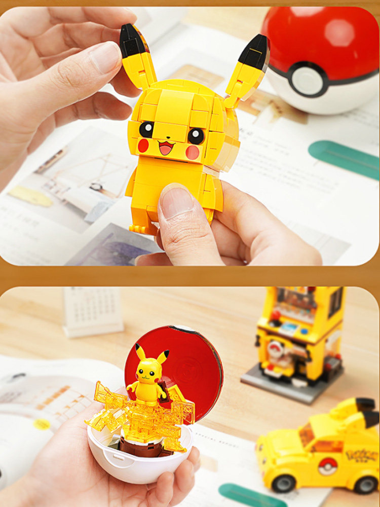 宝可梦系列皮卡丘杰尼龟男女孩积木 未出动漫建构/拼插积木