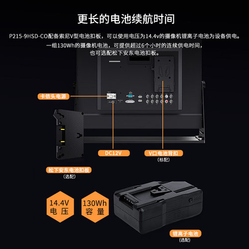 视瑞特 21.5寸监视器P215-9HSD-1000nits高亮高帧神剧4k赛事电影导演监视器 航空便携防摔显示器HDMI/SDI - 图2