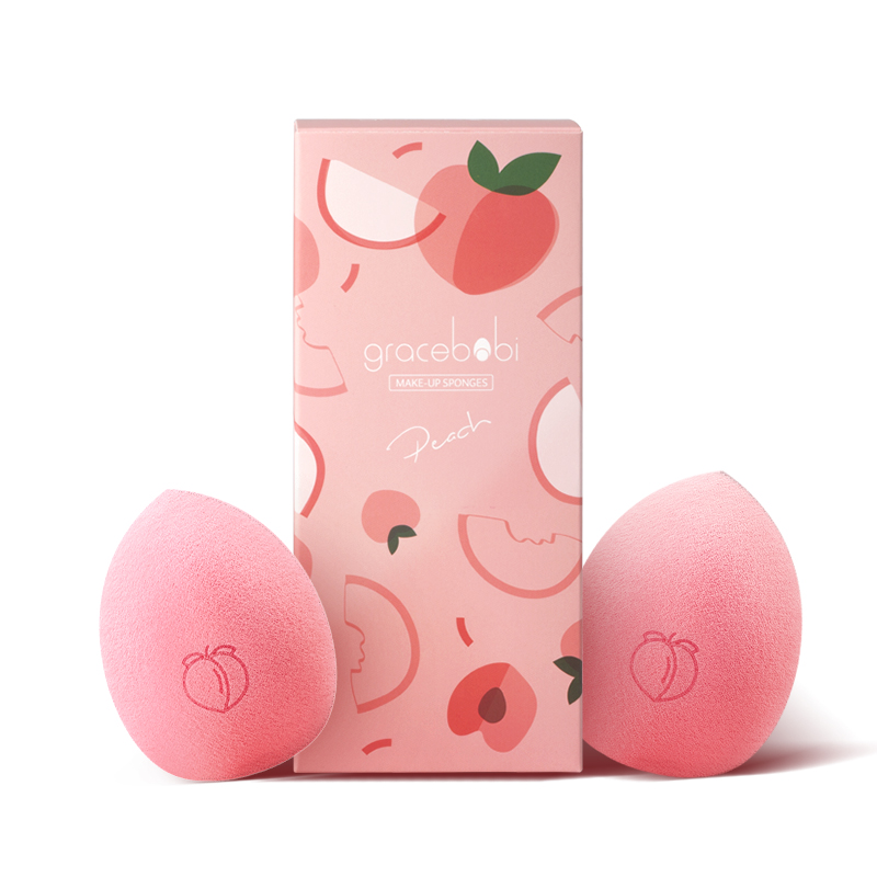 gracebabi旗舰店【蜜桃限定款】gracebabi蜜桃美妆蛋不吃粉粉扑海绵蛋化妆蛋2只装3
