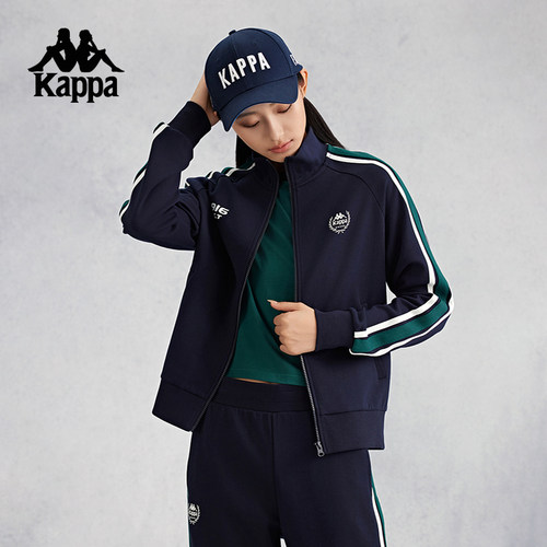 Kappa卡帕背靠背新款春秋针织开衫长袖卫衣运动外套休闲夹克女款 - 图0