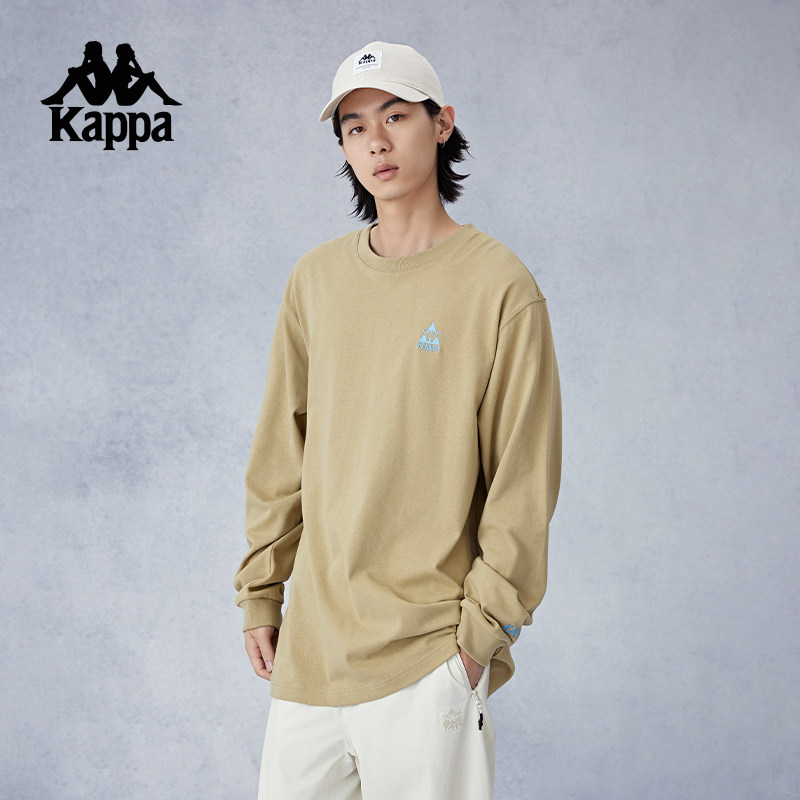 Kappa卡帕背靠背春秋新款纯棉运动上衣男士长袖t恤休闲卫衣套头衫,淘宝优惠券,粉丝福利购,淘宝优惠卷