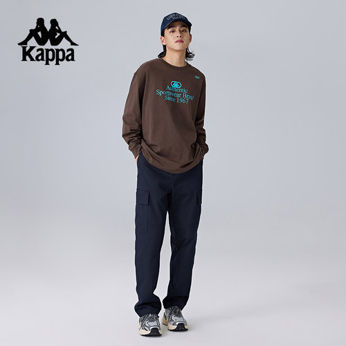 Kappa卡帕背靠背运动长裤男新款工装裤直筒松紧腰休闲裤弹力裤子 - 图3